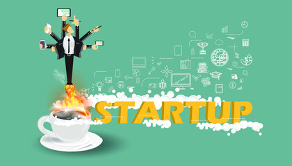 illustration Guidelines Business startup to success Creativity modern Idea and Concept flat design.