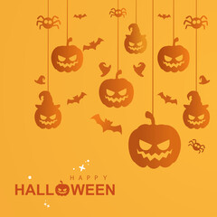 happy halloween background. halloween vector design. pumpkin silhouette. its suitable for your project design.