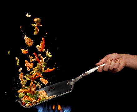 Sauteed salmon and peppers