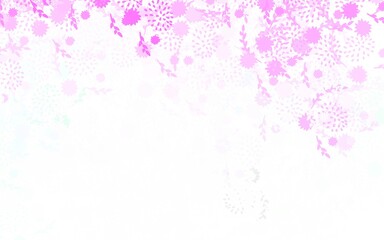 Fototapeta na wymiar Light Pink, Green vector abstract background with flowers, roses.
