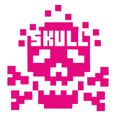 pixel skull, vintage design t shirts