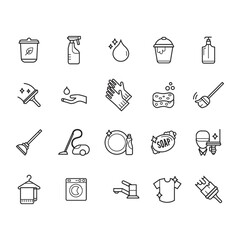 Set of cleaning icons