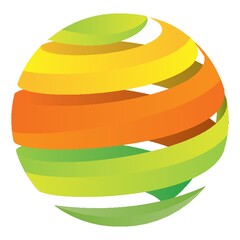 globe logo element with spiraling concept