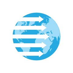 Fototapeta premium Earth globe with arrows concept