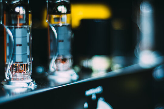 Glowing Vacuum Tubes in a Guitar Amplifier