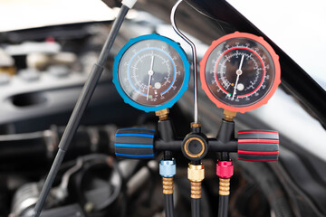 Car air conditioner check service, leak detection, fill refrigerant.Device and meter liquid cooling...