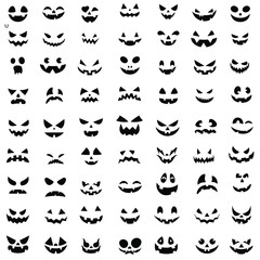 Pumpkin icon vector set. Halloween illustration sign collection.