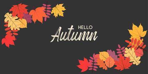 Autumn fall leaf decoration. Vector illustration