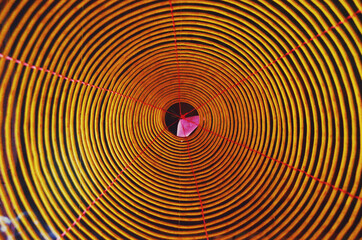 Scene from a Chinese temple - spiral incense coil pattern