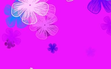 Light Pink, Blue vector abstract design with flowers.
