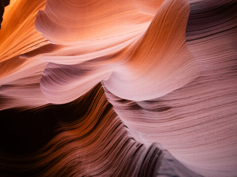 Antelope Canyon sandstone. Page, Arizona. Colorful stone