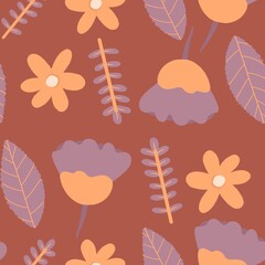 seamless pattern with autumn leaves