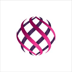 Globe logo element with abstract concept
