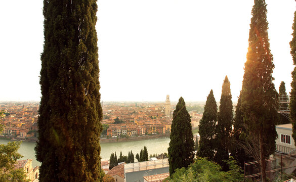 View to the old town of Verona