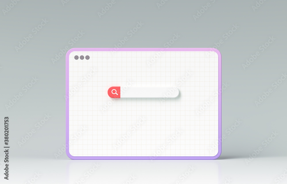 Aufkleber minimal blank search bar on webpage layout background. web search concept. 3d rendering