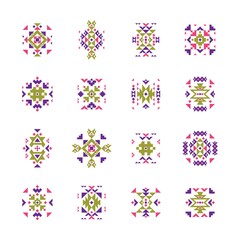 set of aztec patterns
