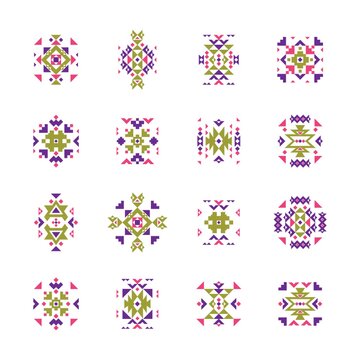 set of aztec patterns