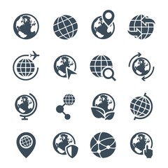 Set of earth icons