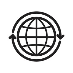 Globe with arrow concept icon