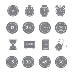 Set of timer icons