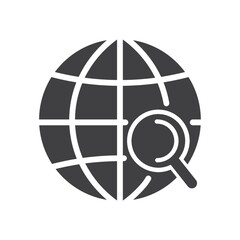 Globe with search concept icon