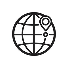 Globe with location marker concept icon