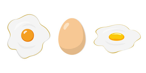Egg and fried egg cartoon vector design