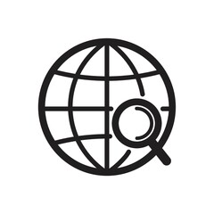 Globe with search concept icon