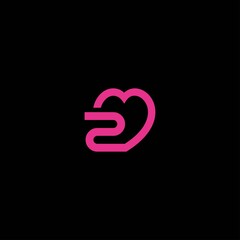 Fototapeta premium a simple and romantic 2 love logo