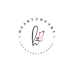 a simple and romantic heart 2 love logo