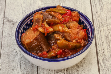 Caucasian vegan cuisine - ajapsandali with vegetables