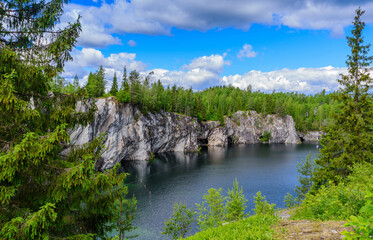 Beautiful famous Ruskeala marble quarry