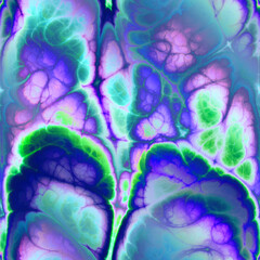 Seamless fractal marble vibrant ornate jpg pattern. High quality illustration. Intense and mysterious energetic seamless surface design. Detailed and vivid glowing marbled pattern.