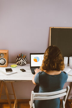 Anonymous Woman Working At The Home Office