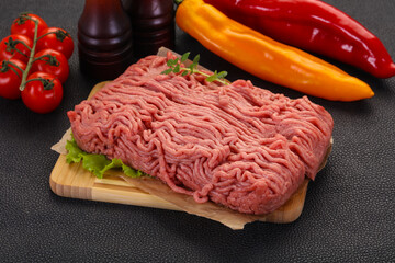 Raw turkey minced meat