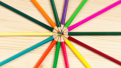 Bright colorful pencils