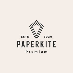 paper kite hipster vintage logo vector icon illustration