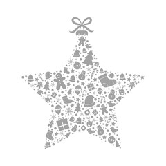 Beautiful Christmas star on white background. Xmas decoration. Vector