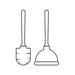 plunger and toilet brush