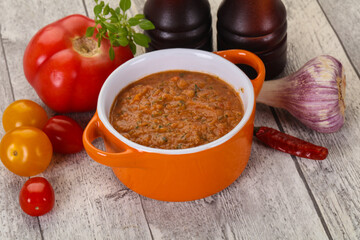 Famous Spanish gazpacho tomato soup