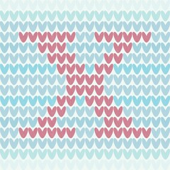 Hearts forming the letter x