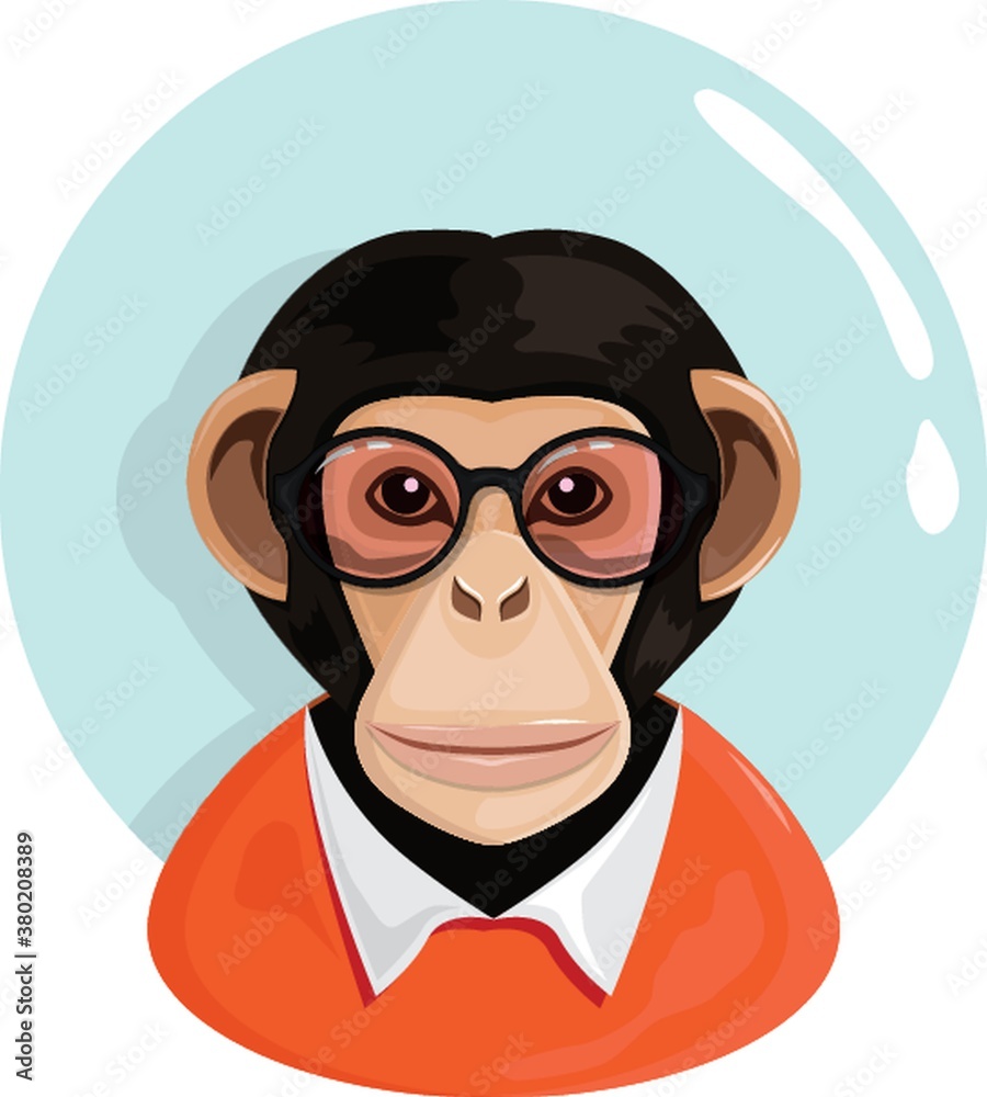 Wall mural Monkey character