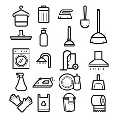 Set of cleaning icons