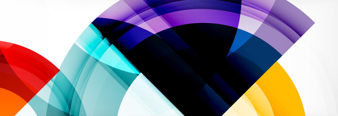 Round shapes, triangles and circles. Modern abstract background