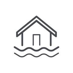 House in flood concept