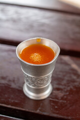 Sandornsnaps Metallbecher  Likör Schnaps Sanddorn