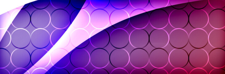 Fluid gradient neon color waves, vector abstract background