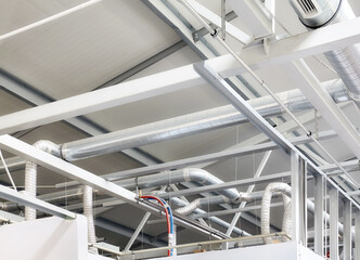 Industrial internal ventilation system in a factory.