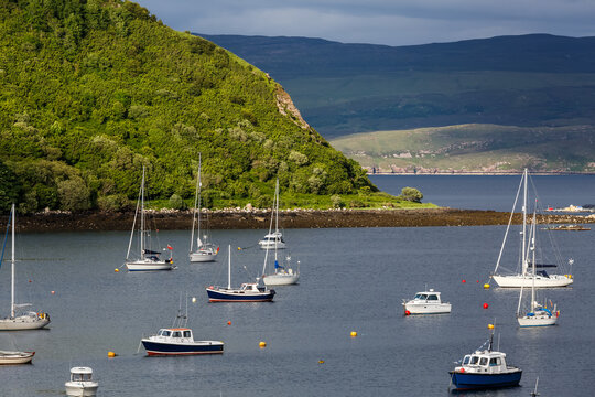 Sailboats in Portree Harbour, Isle of Skye