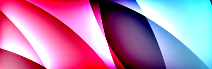 Fluid gradient neon color waves, vector abstract background